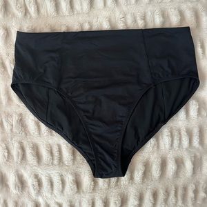 ATHLETA XL black high rise full coverage swim bottoms